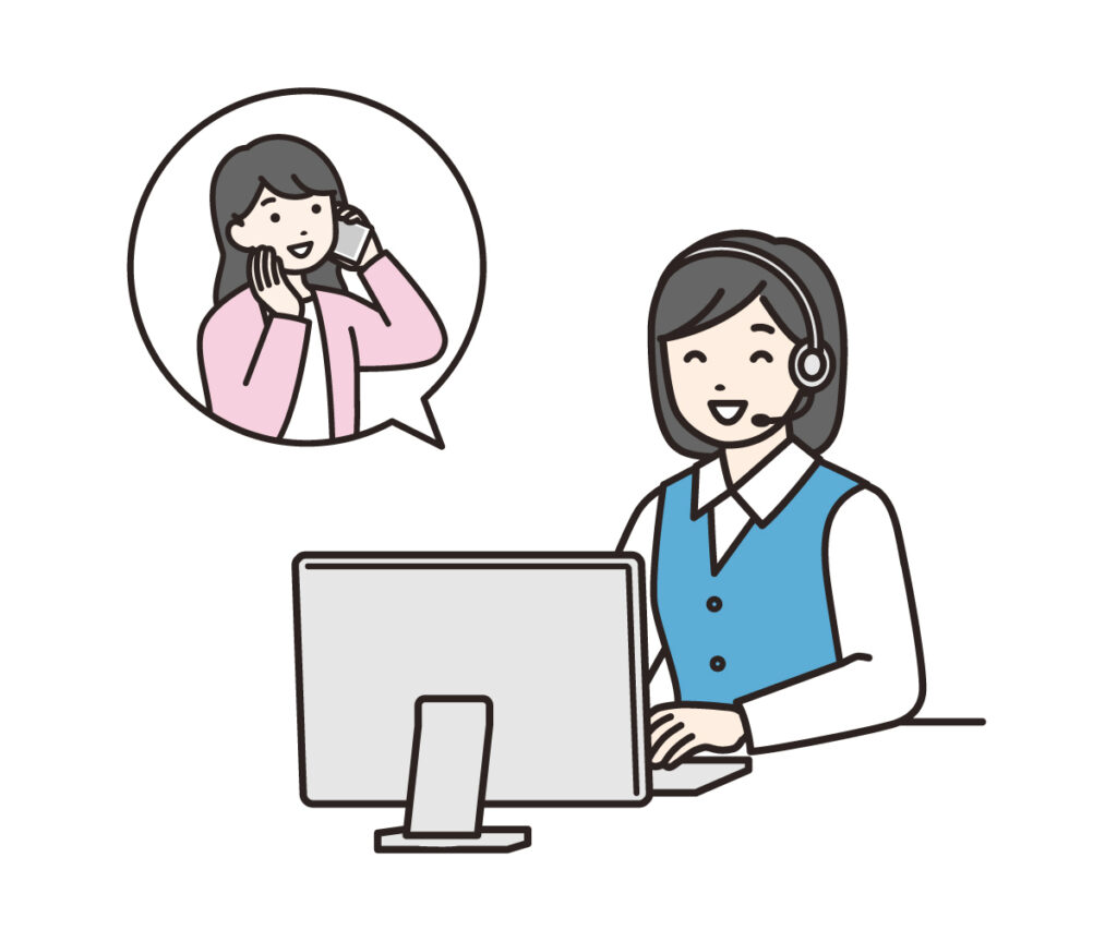 笑顔でお客さんと話すオペレーター